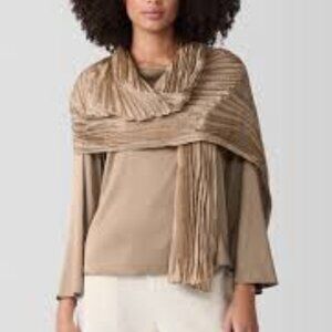 NWT Eileen Fisher Biscuit Whisper Silk Scarf